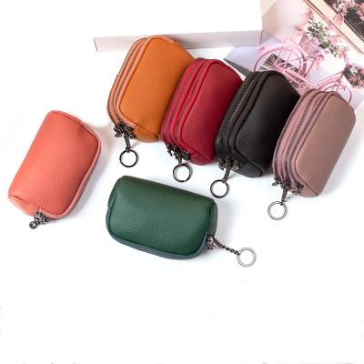 China 2020 New Anti-theft Genuine Leather Wallet Small Long Money Bag Wallet 3 Leather Zipper for sale