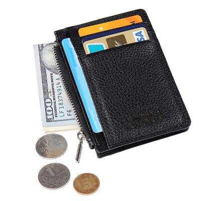 China Durable PU Men's Wallet Men's Wallet Zippered Pocket Business Card Holder Business Card Holder Bank Card Bag for sale