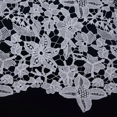 China Factory price water soluble guipure polished cotton crochet lace fabric robe for party decoration for sale