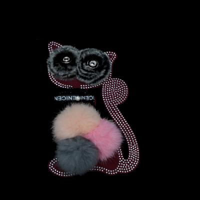 China 3D fashion garment cartoon patches animal faux fur patch applique beaded design for wholesale for sale