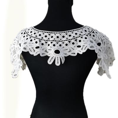 China New Arrival Handmade Water Soluble Lace Collar Collar Applique Collar Necklace For Apparel Custom Applique for sale