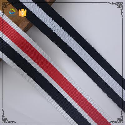 China Sustainable New Products Fashionable Tri Stripe Grosgrain Ribbon Braided Grosgrain Trim By The Yard for sale