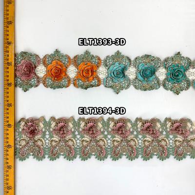 China Raschel Viable Lace Bridesmaid Lace Border Flower Antique Lace Trim for sale