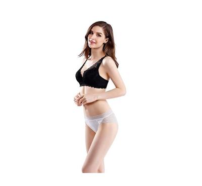 China Cotton/bamboo fiber black private label lace bra and panty sets relieve material fashion lace bra for sale