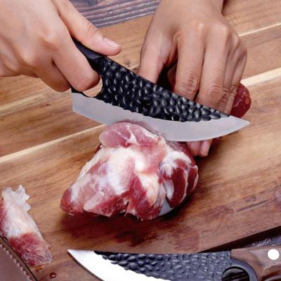 China Amazon Viable Hot Seller Full Tang Stainless Steel Kitchen Boning Handmade Forged Knife With Wood Handle for sale