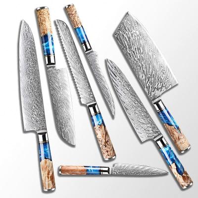 China Heavy Duty Japanese Chef Knives Set of Viable Universal Serving Knives Vg10 Damascus for sale