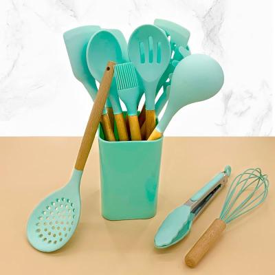 China High End Quality Viable 13 Piece Non Stick Spoon Shovel Spatula Cookware Set Kitchenware Tools With Spatula Silicone for sale