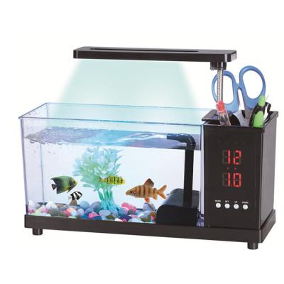 China USB Fish Tank Mini Best Fish Tank Plastic Fish Tank Viable Wholesale Desktop Small Fish Tank for sale