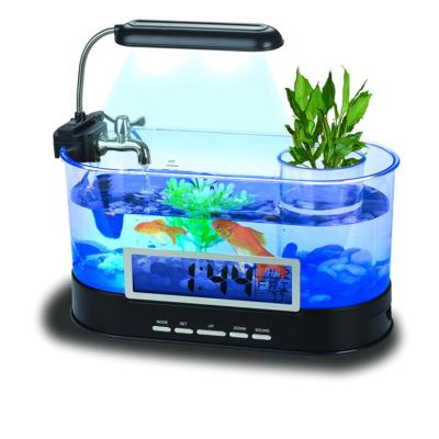 China Mini Best Fish Tank USB Fish Tank Small Viable Super Clear Desktop Fish Tank Plastic Fish Tank for sale