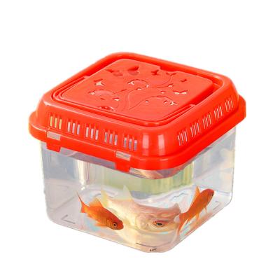 China Wholesale Viable Small Animal Feeding Box Turtle Tank Better Reptile Transparent Plastic Hand Portable Aquarium Fish Tank for sale