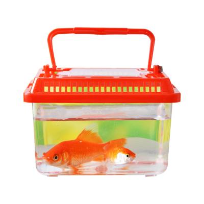 China Viable Wholesale Small Animal Feeding Box Turtle Tank Better Reptile Transparent Agricultural Plastic Hand Portable Fish Tank for sale