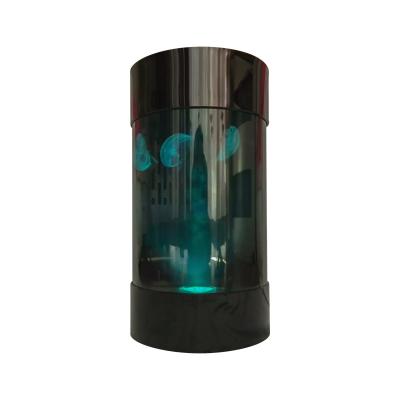 China Desktop Sustainable Desktop Marine Water Filters Led Light Up Refrigerator Aquarium Fish Tank Cylindrical Products Acrylic Cylinder Jellyfish Tank for sale