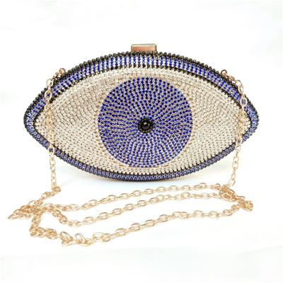 China Diary/Party Crystal Evening Bag Evil Eye Clips Diamond Rhinestone Clutch Bag Luxury Handbags For Women for sale