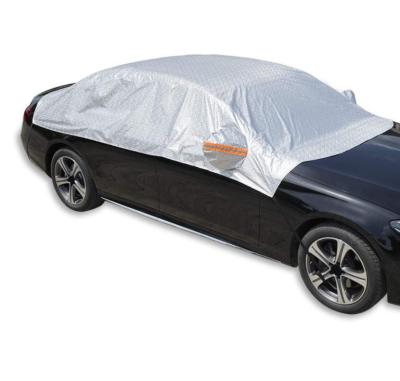 China Sports Waterproof Frost Car Windproof Cover , Anti UV Thick Car Cover Half With Reflective Marks UV Protection For Windshield for sale