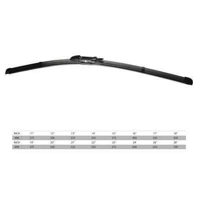 China Universal Car Wiper Blades Boneless /frameless Wiper Blade Car Windscreen Wiper 12