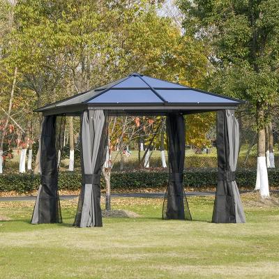 China Durable Outdoor Garden Sets Metal Gazebos 3*3 Waterproof Esterno Commercial Pergolas Iron Outdoor Patio Hardtop Gazibos Aluminum for sale