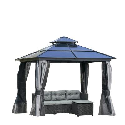 China Durable Outdoor Gazebo Garden Yard Aluminum Remote Control Motorized Waterproof Luxury Gazebo for sale