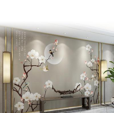 China DIY Modern Chinese Style Elegant Flower and Bird Image Wallpaper Wall Background for sale