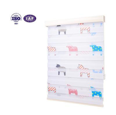 China Kids Room Cartoon Style Zebra Easy Clean Roller Shade for sale