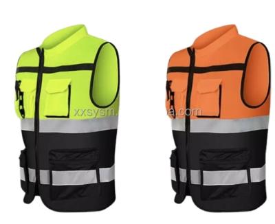 China High Visibility Water Proof LED Water Proof Traffic Police Snap Reflective Safety Vest Safety Warning Clothing With OEM Accept for sale