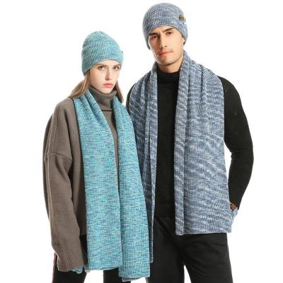 China Medium Unisex Knit Winter Warm Scarf Hat Glove Ski Knit Glove Set for sale