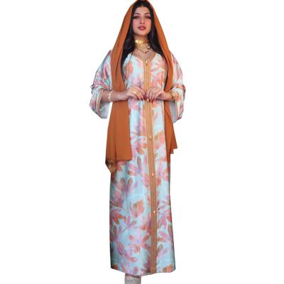 China Dubai Wholesale Latest Abaya Belt Optional Feature Ready To Ship Arab Muslim Dress Abaya+Kaftan Dress For Women for sale