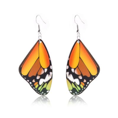 China Environmentally friendly explosive style exaggerated natural ear hook 316L stainless steel earrings popular butterfly earrings for sale