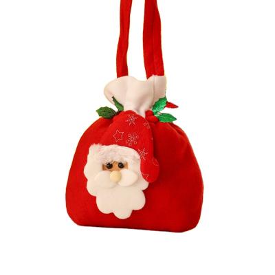 China Fashionable Christmas Decoration Cartoon Santa Claus Nonwoven Fabric Candy Felt Cute Christmas Gift Small Bag for sale