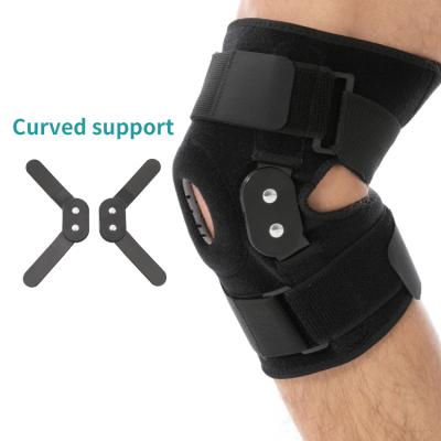 China Professional Adjustable Aluminum Protective Aluminum Brace Knee Brace Knee Support Sports Strap Wraps Hinged Knee Pads for sale