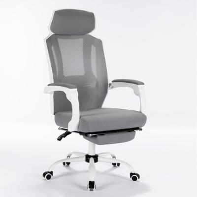 China Hot-selling Extended Back Swivel Armrest (Height) Principle White Frame Adjustable Egonomic Office Chair for sale