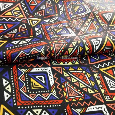 China Anti-Static Hot Sell 100% Polyester Vintage Geometric Pattern Printed Satin Fabric for sale