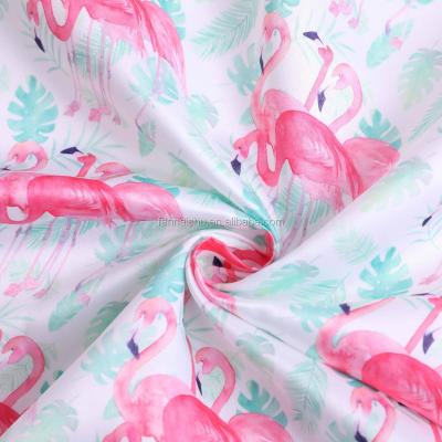 China Anti-Static Hot Selling Bird Pattern Fabric 75D*150D Polyester 100% Printed Satin Fabric for sale