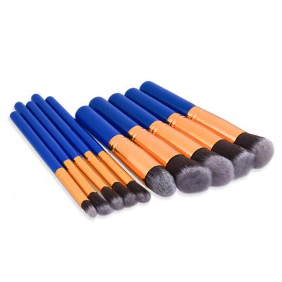 China Fan brush new pro private label 2018 high quality 10 pcs kabuki make up brush china makeup brush set for sale