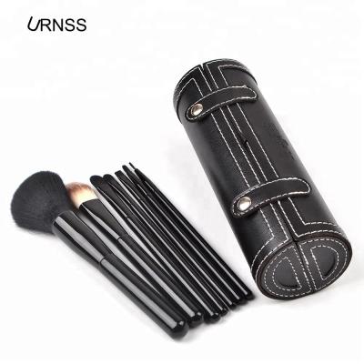 China Angular Blush 7pcs Professional Cosmetic Brush Set Makeup Brush Set With Pouch Leather Case for sale