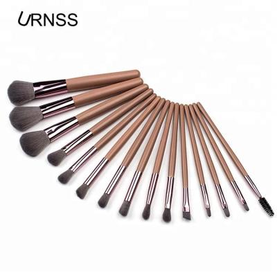 China Angular Blush Cheap Wholesale 15PCS Custom Logo Make Up Brush Set For Women Makeup for sale