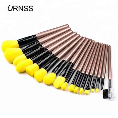 China Fashion 17pieces Synthetic Hair Glitter Handle Brushes Makeup Cosmetics Rose Gold Makeup Brushes for sale