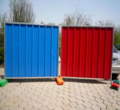 China Easily Assembled Haotian Blue Color Tie Corrugated Free Standing Temporary Steel Sheet Massing Panel Fencing for sale