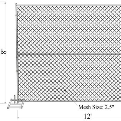 China Easily Assembled Chain-Link Fencing Fabric 6 Ft. x 50 Ft. Galvanized Steel Heavy Duty 9-Gauge Chain Link Industrial Fencing for sale