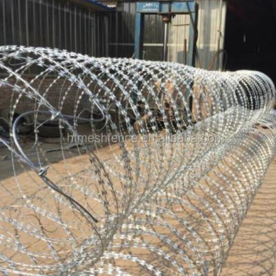 China Steel Wire Razor Wire Ripper Coiled Length 450 Mm Double Galvanized Razor Wire 8 Mts for sale