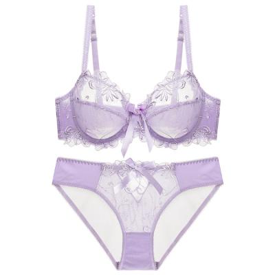 China Women's sexy underwear bra lace cover bra young sexy large size women's suit new breathable bra of adjustment for sale