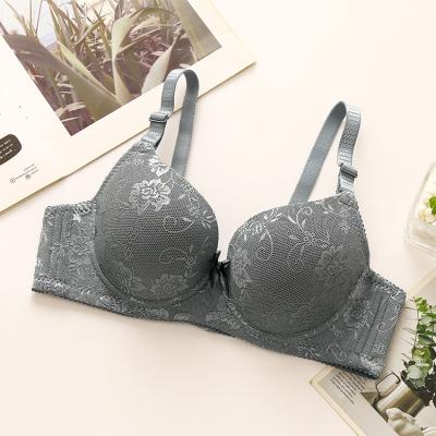 China Breathable comfortable underwear bra for young girls embroidered flowers underwire gather your breasts comfort for young women for sale