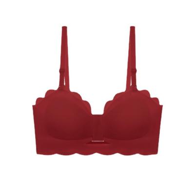 China Cute Gathering Adjustment Bra Desire Pump Small Bra Young Girls Thin Pure Seamless Bra Underwear Wholesale for sale