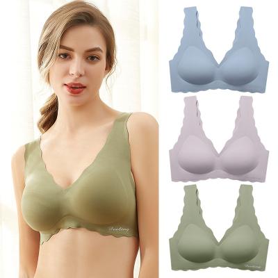 China Women's seamless sheer seamless wireless bra young girls underwear sports bra pump color gather sexy sports bra for sale