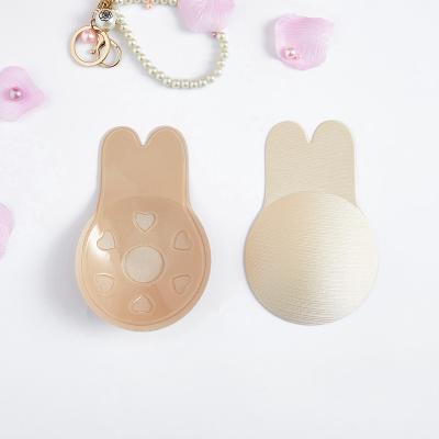 China Strapless Self-adhesive Silicone Nipple Cover Anti - Hanging Adhesive Patch Bunny Chest Strap Rabbit Ear Breast Lift for sale