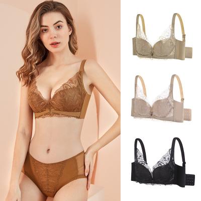 China Wholesale Custom Pump Lace Gather Bra Set Women's Gather Underwear Lace Woman Gather Underwear for sale