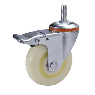 China PIVOT 4 Inch Screw Caster 100mm Screw Brake Caster Screw Stem Mute Caster for sale