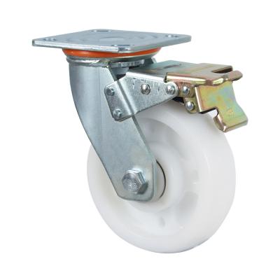 Chine PIVOT 6 Inch PP Caster Universal Caster With Brake Raw Material PP White Wheel à vendre