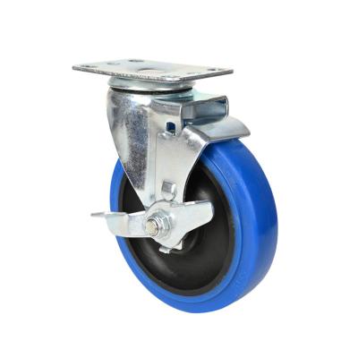 China PIVOT 5 Inch Blue Silent Swivel TPR Caster Swivel Wheel For Air Box Caster en venta