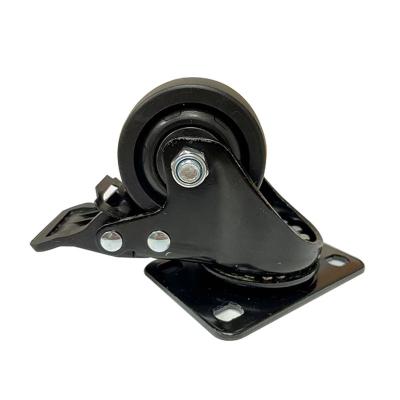 China PIVOT 3 Inch Black Center Low High Gravity Load Swivel Brake Casters à venda