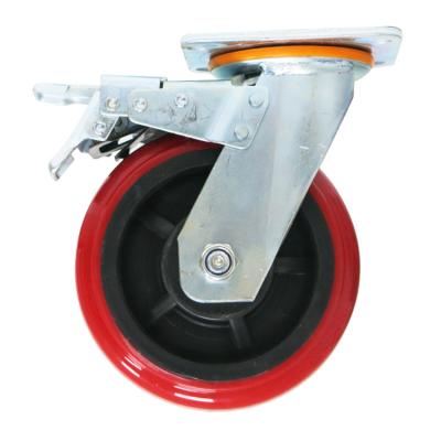 China Other Factory Customize Durable Industrial Swivel PU Caster Wheel 150mm for sale